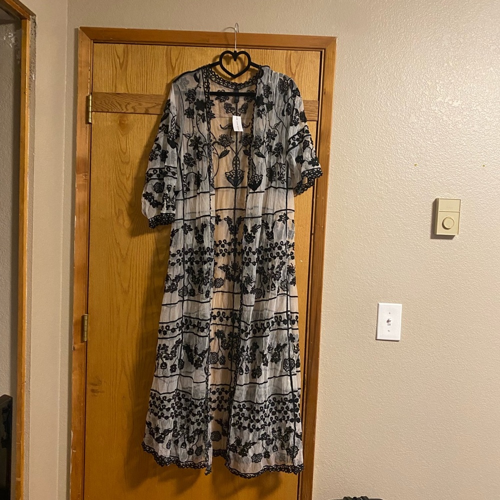 Lane Bryant embroidered kimono.